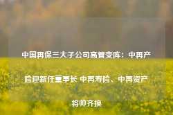 中国再保三大子公司高管变阵：中再产险迎新任董事长 中再寿险、中再资产将帅齐换