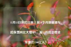 11月13日保险日报丨前10个月新能源车险保费同比大增53%，前11月险企增资发债近1100亿元！