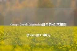 Canopy Growth Corporation盘中异动 大幅跳水5.08%报3.74美元