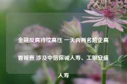 金融反腐持续高压 一天内两名险企高管被查 涉及中信保诚人寿、工银安盛人寿