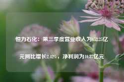 恒力石化：第三季度营业收入为652.25亿元同比增长2.42%，净利润为10.87亿元