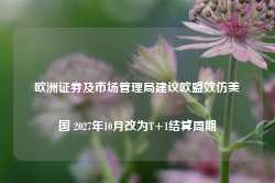 欧洲证券及市场管理局建议欧盟效仿美国 2027年10月改为T+1结算周期