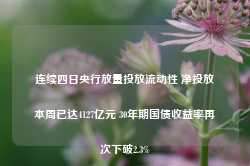 连续四日央行放量投放流动性 净投放本周已达4127亿元 30年期国债收益率再次下破2.3%