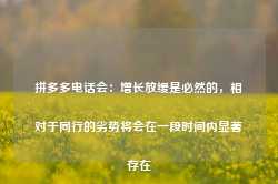 拼多多电话会：增长放缓是必然的，相对于同行的劣势将会在一段时间内显著存在