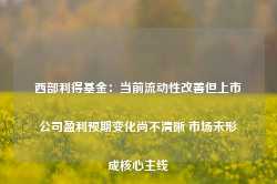 西部利得基金：当前流动性改善但上市公司盈利预期变化尚不清晰 市场未形成核心主线