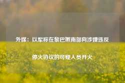 外媒：以军称在黎巴嫩南部向涉嫌违反停火协议的可疑人员开火